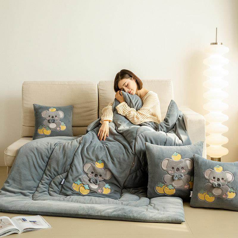 冬季两用抱枕被子加厚牛奶绒卡通沙发汽车靠垫办公室午睡枕头毛毯,淘宝优惠券,粉丝福利购,淘宝优惠卷