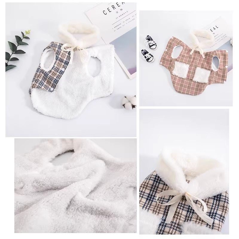 狗狗衣服秋冬款新款格子毛领马甲泰迪比熊小型犬保暖猫咪宠物服装,淘宝优惠券,粉丝福利购,淘宝优惠卷