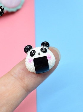 微缩食玩餐盘熊猫饭团炸虾火腿