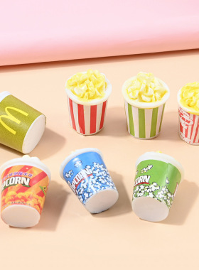 迷你薯片仿真爆米花树脂摆件娃娃