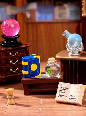 微景观创意节日魔法书水晶球药水瓶配件娃娃屋装饰品桌面小摆件