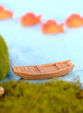 复古怀旧风微景观小舟渔船树脂
