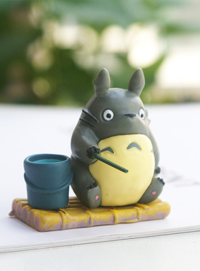 卡通小猫钓鱼迷你小摆件可爱