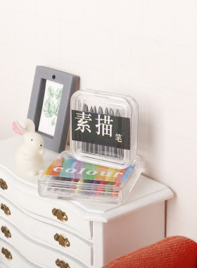 微缩模型食玩彩色蜡笔可写字铅笔笔芯1:12分ob11娃娃屋美术文具