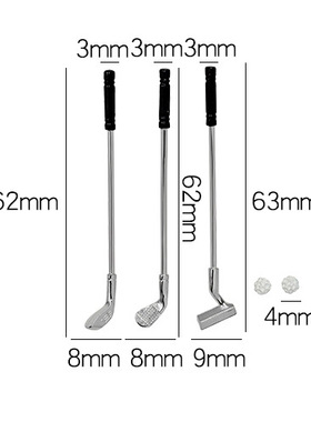 微缩场景模型 迷你仿真高尔夫球杆  娃娃屋运动器材 装饰小摆件