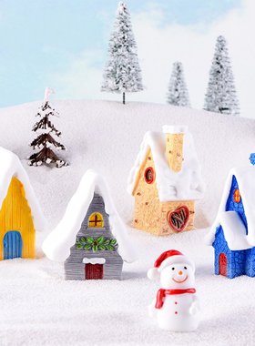 圣诞节雪屋雪房子别墅沙盘微景观