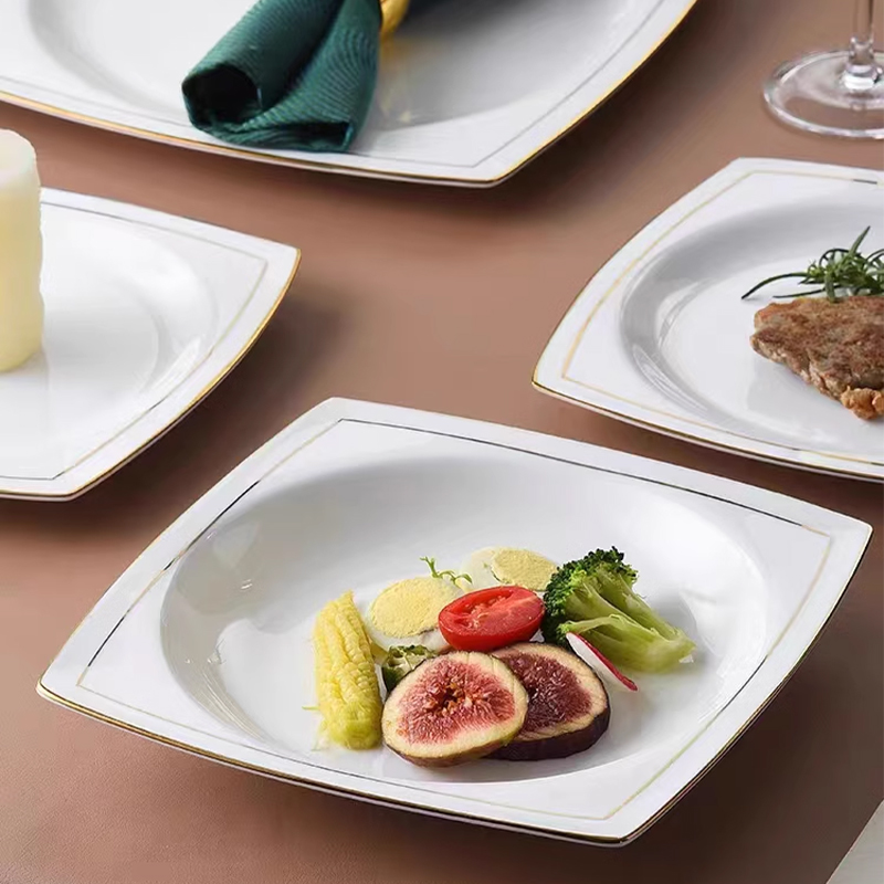 景德镇陶瓷盘子菜盘家用异形方形盘中式水果盘高级感凉菜冷菜餐盘