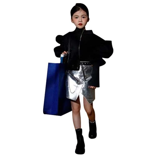 潮童模卡走秀个性演出服装女童摄影潮服大童模特主题比赛儿童写真 - 图3