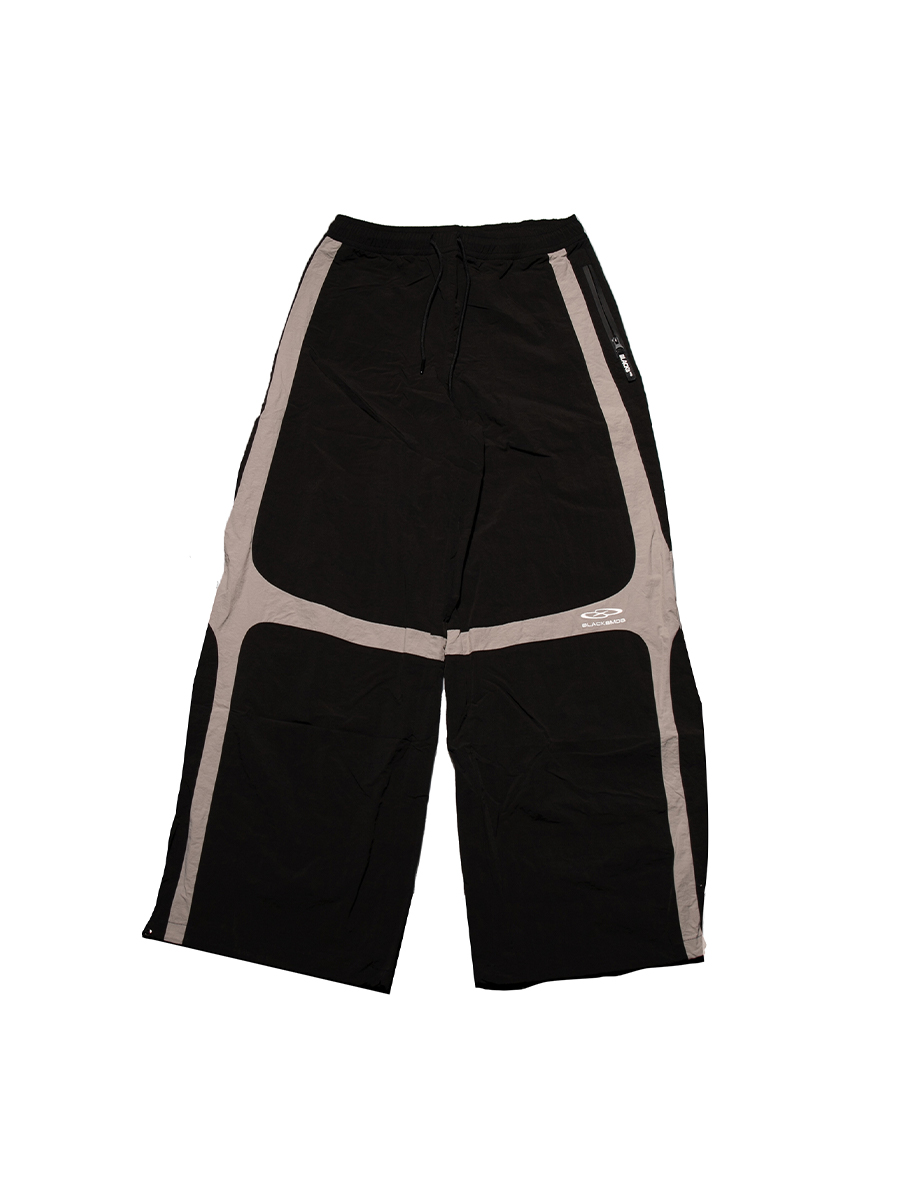 【BLACK8MOB】2023FW美式女款梭织套装长裤拼接3M反光阔腿休闲裤 - 图3