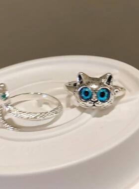 小灵蛇戒指女小众设计高级个性指环2025年新款爆款镀银尾戒可调节