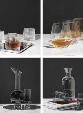 3折【孤品清仓】酒具套装家用托盘家居摆件样板房酒店软装饰品