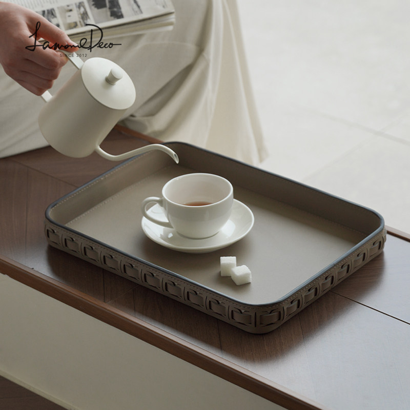 LamomeDeco马鞍革编织皮革香薰托盘客厅茶几摆件高档香水收纳盘,淘宝优惠券,粉丝福利购,淘宝优惠卷