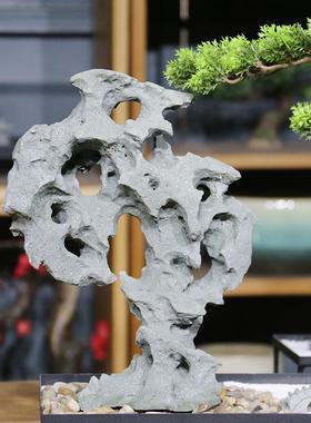 枯山水摆件砂岩太湖石装饰台居