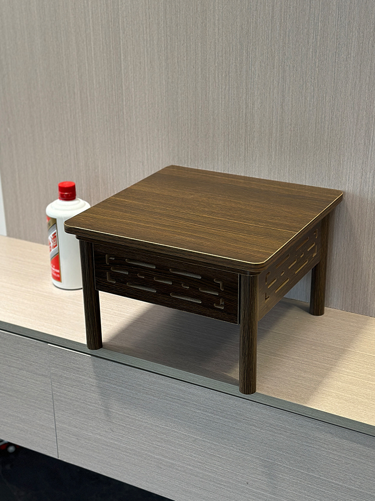 新中式木质飘窗桌子小茶几简约榻榻米矮桌子圆地桌炕几实木小方桌 - 图0
