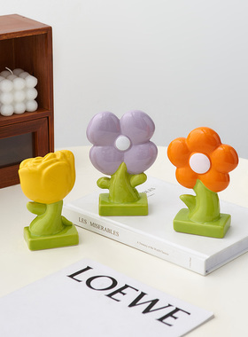 陶瓷花朵办公室桌面装饰品摆件玄关客厅电视柜儿童房幼儿园小摆设