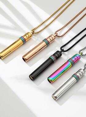 417Hz震动呼吸口哨项链频率辅助正念减压钛钢赫兹饰品