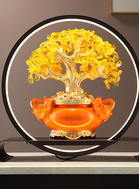 新中式创意发财摇钱树聚宝盆摆件