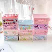 Desktop Containing Box Cartoon Hand-pulled Drawer Box Ornament Cosmetics head Accessories Box Jewelry Finishing Box