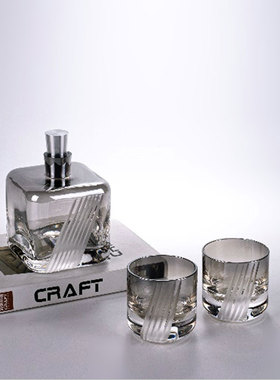 极简现代透明琉璃酒瓶酒杯摆件客厅酒店民宿样板间简约玻璃器皿