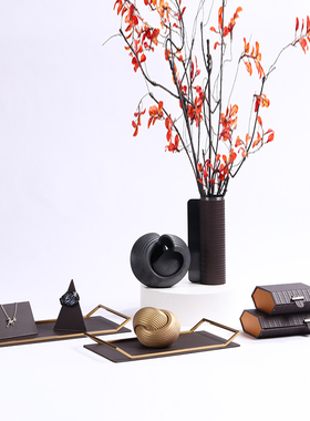 摆件样板间首饰盒皮革简约现代