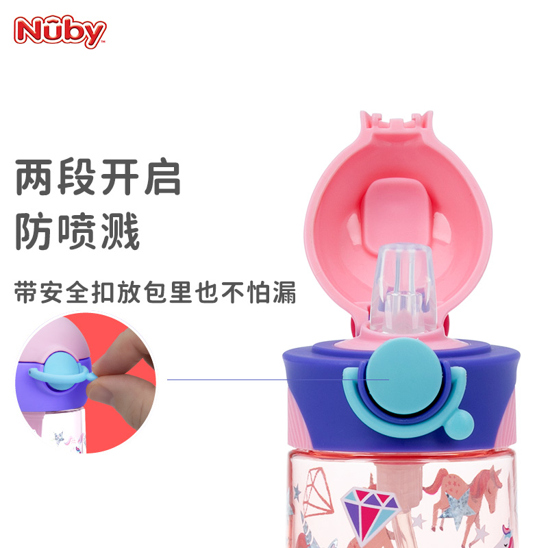 NUBY努比儿童运动杯大容量防漏便携儿童夏季喝水喝奶杯子吸管杯
