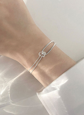 打结S925纯银手链送礼物