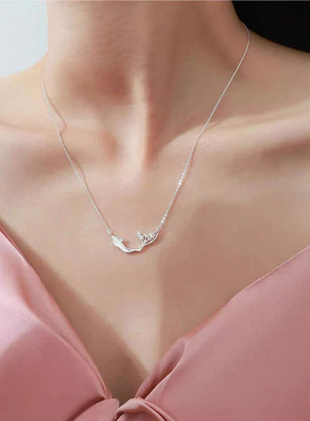 美人鱼项链纯银999项链女款高级感鱼尾造型锁骨链送闺蜜生日礼物