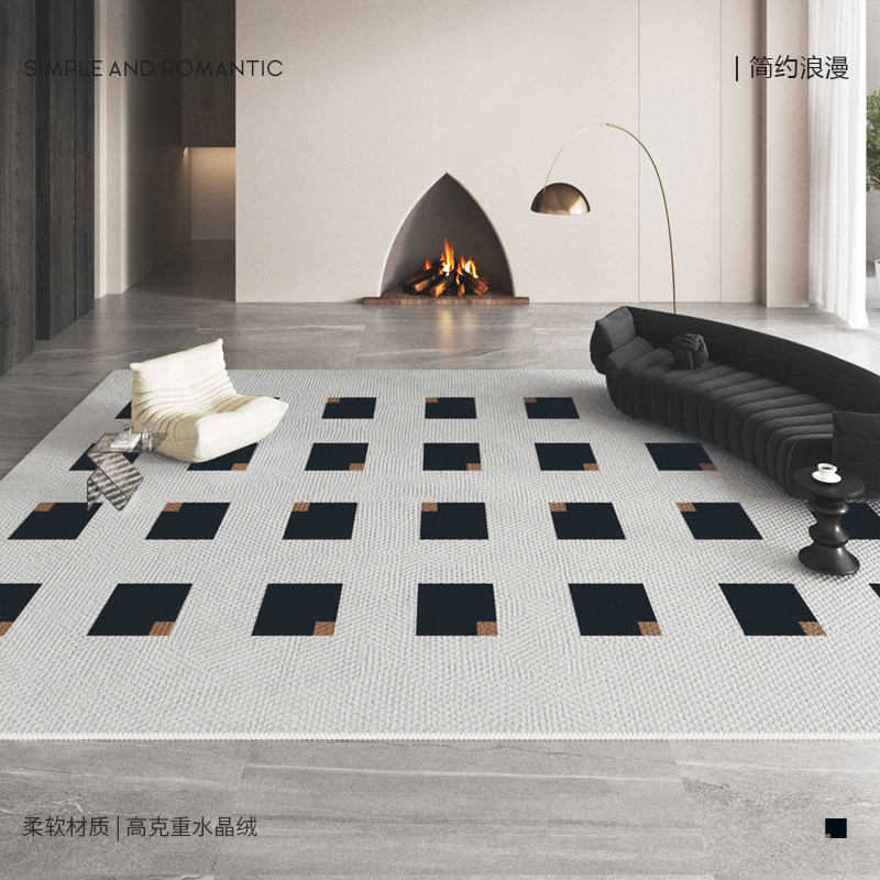 极简客厅卧室侘寂现代轻奢床边毯 慕芬地毯