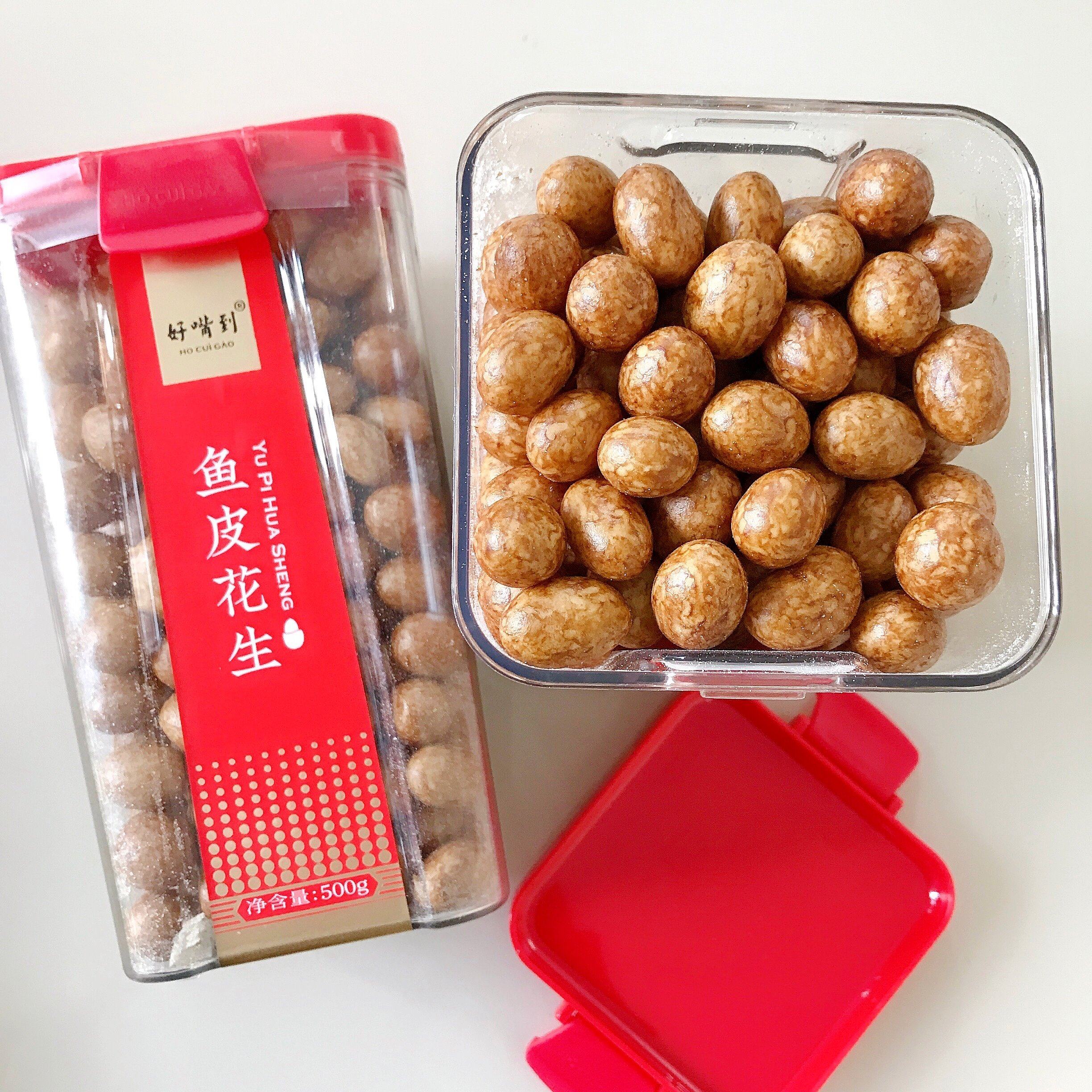 鱼皮花生600gx2袋家庭装怀旧儿时零食坚果鱼皮豆酥脆花生米