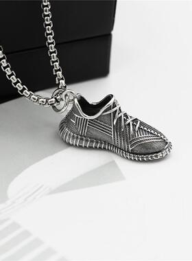 项链吊坠个性嘻哈街头潮纯银男男女配饰鞋情侣毛衣链创意椰子复古