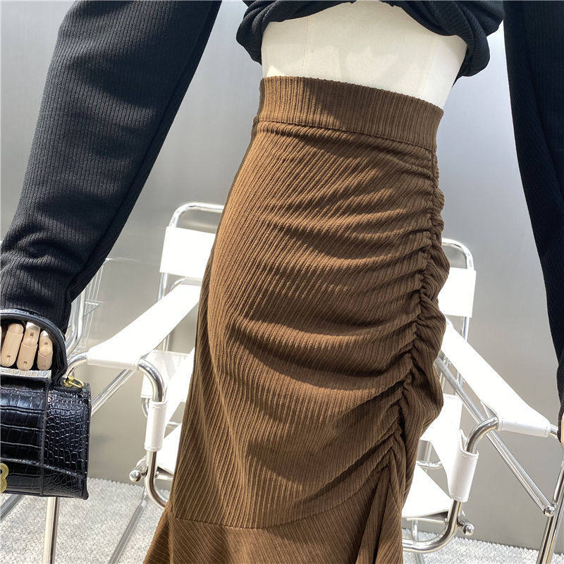  茶花有猫半身裙