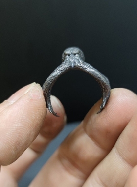 黄铜做旧 暗黑精雕克苏鲁吸盘章鱼 触手北海巨妖开口男女款戒指环