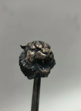 男纯铜虎头项链吊坠钥匙扣