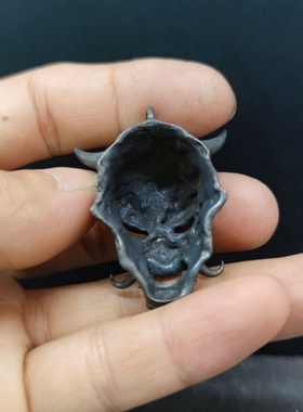 黄铜 钥匙扣骷髅头手般若面具挂件吊牌机车DIY项链吊坠生日礼物品