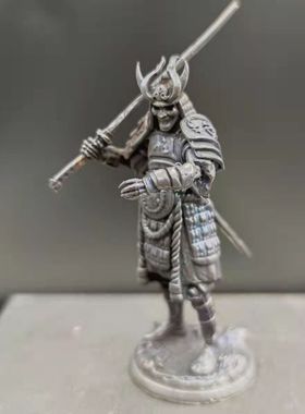 黄铜复古做旧鬼武士兵人摆件雕塑