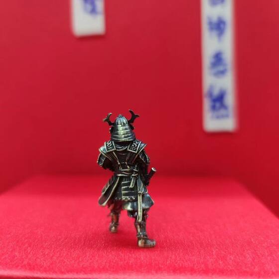 纯铜金属 斜刀 武士古代兵人玩具模型桌面游戏战棋子摆件军事手办