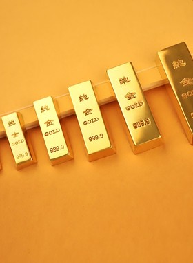 纯铜实心金条全铜摆件仿
