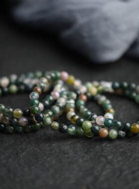 水草玛瑙手链6mmDIY男女款时尚手