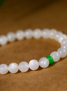 白色日光石太阳石手链6mm单圈DIY