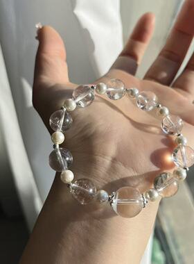 【踏雪寻梅】天然白水晶贝珠小众