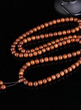 海南黄花梨8mm108颗四圈圆珠手链