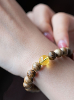 沉香手串8MM单圈手串文玩木质佛