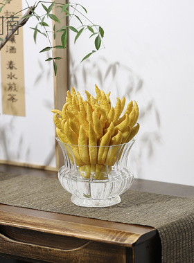 时南玻璃佛手柑托盘可养水培花瓶