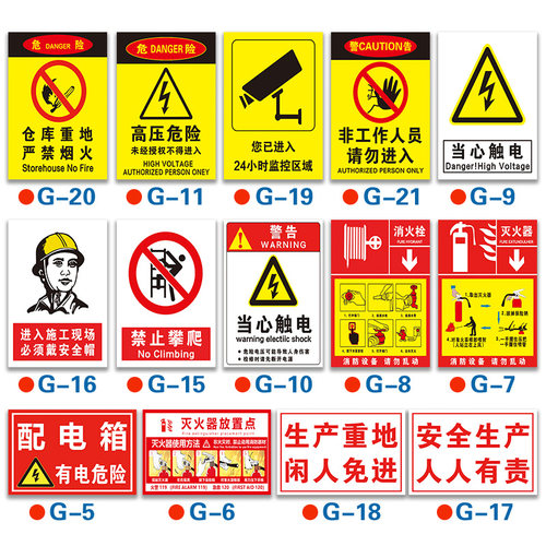 消防安全标识牌工厂公司工地企业警告标志语仓库当心触电严禁烟火禁止吸烟提示牌生产车间危险废贴纸上墙公示 - 图3