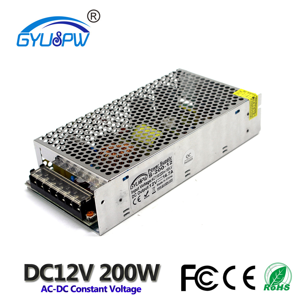 厂家直销12V16.7A200W模组灯条 LED开关电源 AC220V转12V变压器