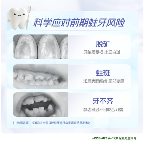 兔司儿童牙膏含氟防龋齿防蛀6-8岁12岁小学生小孩换牙期低氟牙膏 - 图0