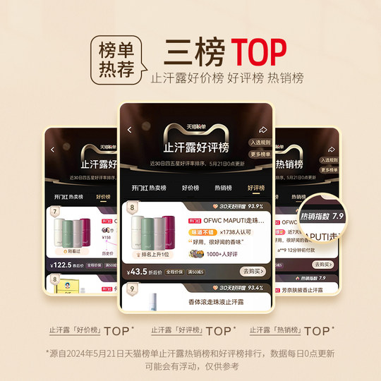 玛朴缇Maputi止汗露香体膏腋下持久留香除臭去异味汗味走滚珠淡香