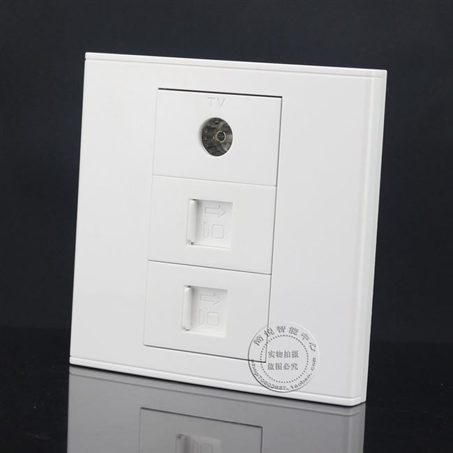 Broadband Computer Wired 86 Type Three Panel Switch Both Network Internet Interface tv TV Wall Panel socket