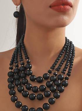 多层珠子流苏项链尼日利亚饰品女 necklace suit women jewelry