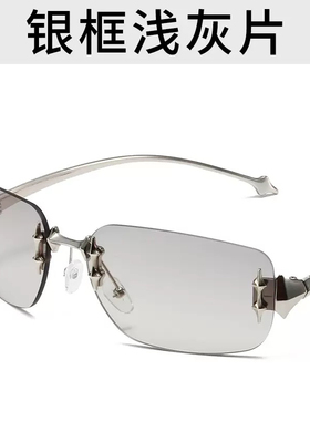 是女儿是妈妈黄圣依同款恶魔元素无框太阳镜个性装饰墨镜潮流韩国